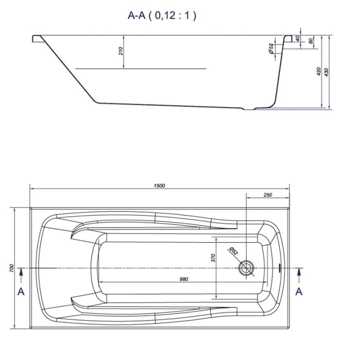 Ванна Cersanit LANA 150х70+НІЖКИ