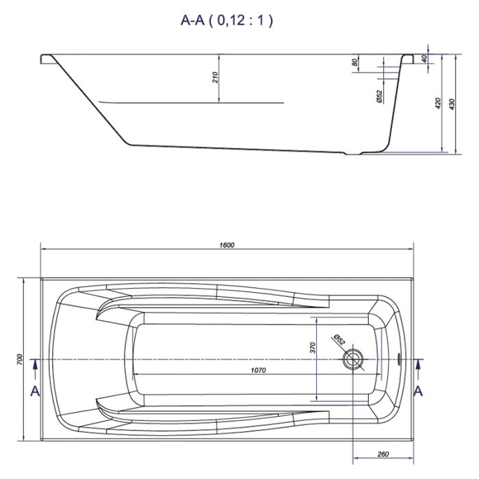 Ванна Cersanit LANA 160х70+НОЖКИ