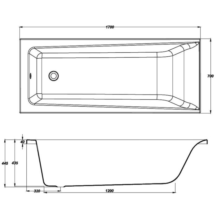 Ванна Cersanit LORENA 170х70+НІЖКИ