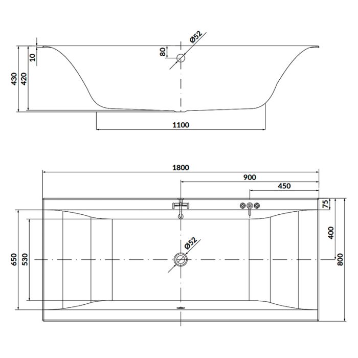 Ванна Cersanit LARGA 180х80+НОЖКИ