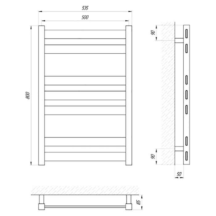 Рушникосушка БОНД П7, 500*800