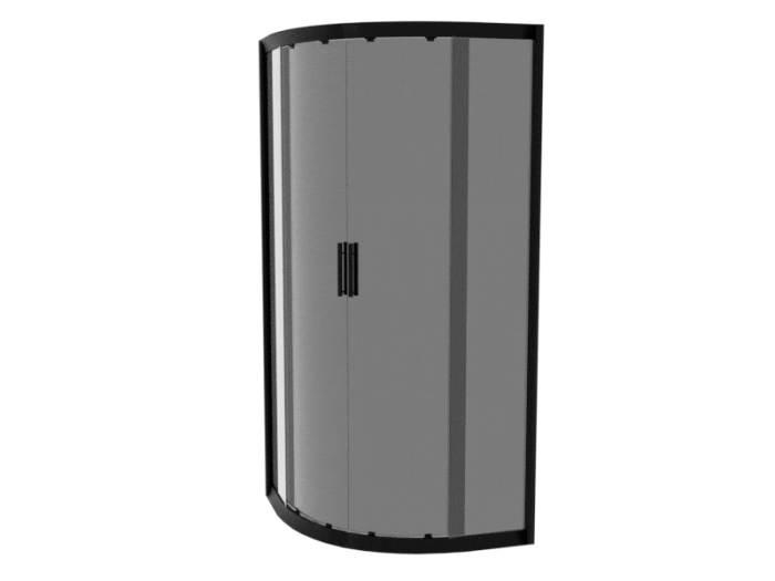 Душова кабіна 90*90 б/п, проф. чорн.мат., скло сіре (4мм), розсувна