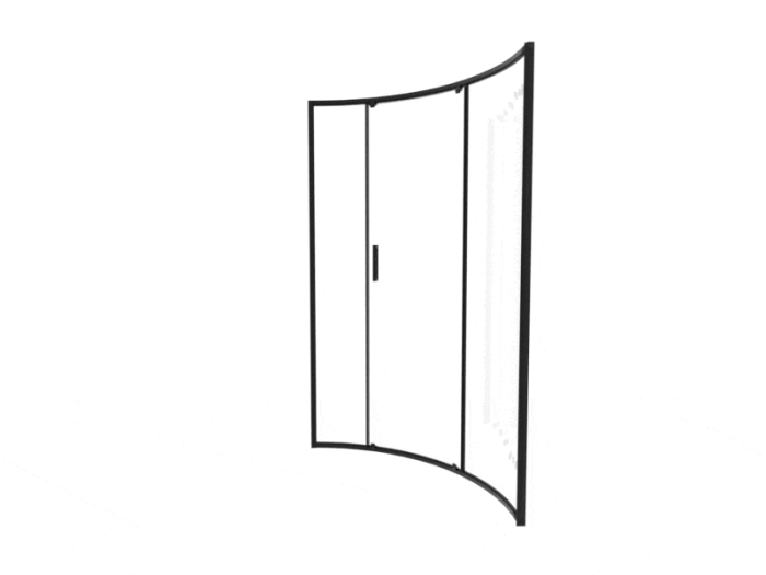 Душова кабіна 90*90 б/п, проф. чорн. мат., скло прозор. (6мм), розсувна