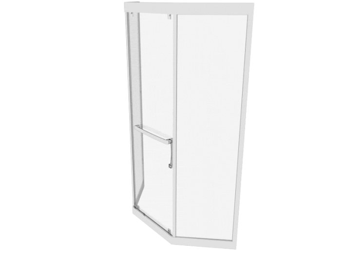 Душевая кабина 100*100 б/п, проф. сатин, стекло прозр.(8мм), раздв.внутрь