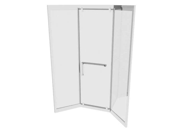 Душевая кабина 100*100 б/п, проф. сатин, стекло прозр.(8мм), раздв.внутрь