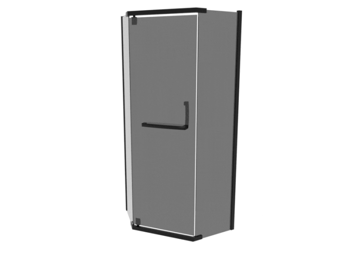 Turia Душевая кабина 90*90 б/п, проф.черный мат, стекло серое, (8 мм), распашная 39320402 ASIGNATURA