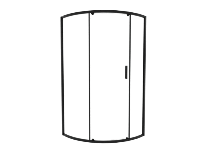 Душова кабіна 90*90 б/п, проф. чорн. мат., скло прозор. (6мм), розсувна