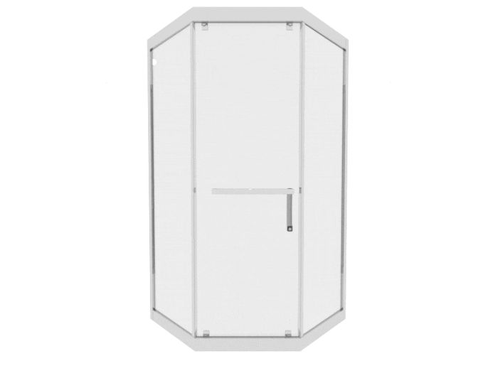 Душевая кабина 100*100 б/п, проф. сатин, стекло прозр.(8мм), раздв.внутрь