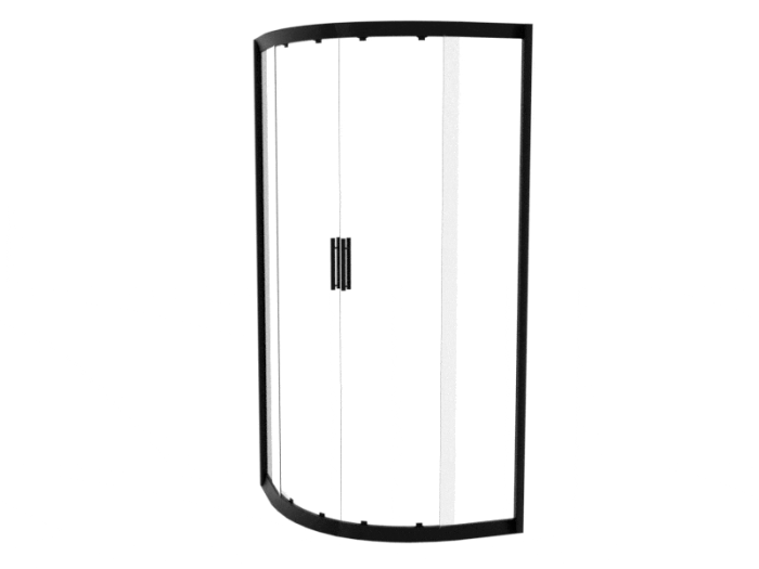 Душова кабіна 90*90 б/п, проф. чорн.мат., скло прозр. (4мм), розсувна