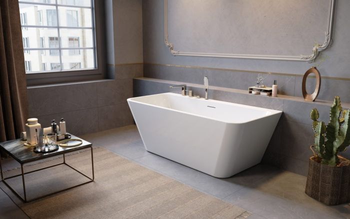 Ванна акрилова Radaway Gloria 170x75 пристінна з ніжками та сифоном