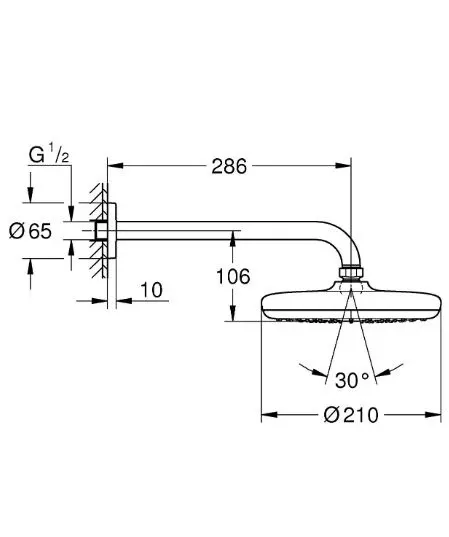 Верхний душ Grohe Tempesta 210