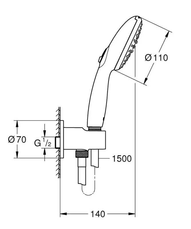 Душевая система Grohe Euroeco с Tempesta 210