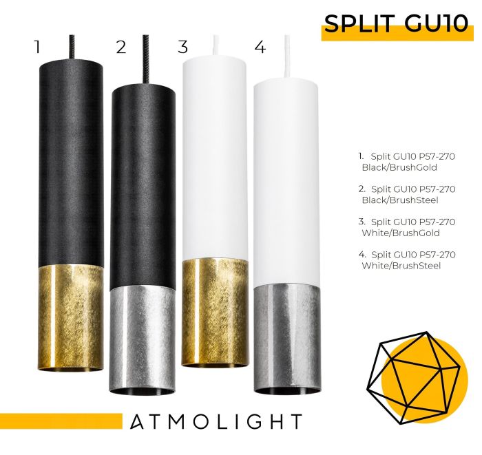 Світильник підвісний (люстра) Split GU10 P57-270 Black/BrushSteel