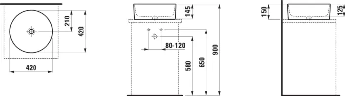 Умивальник BOWL 420 мм H8129420001121 LAUFEN