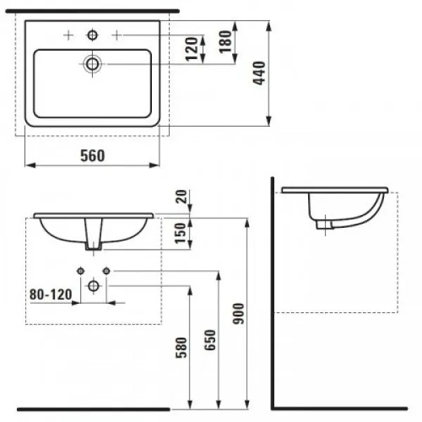 Умивальник Laufen Pro S 560 мм H8189630001041 LAUFEN