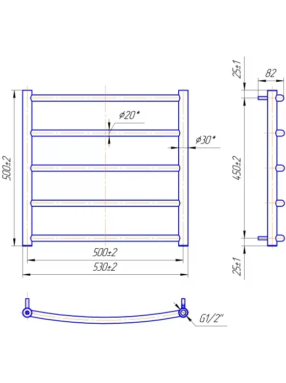 Полотенцесушитель КЛАССИК 500х530/500