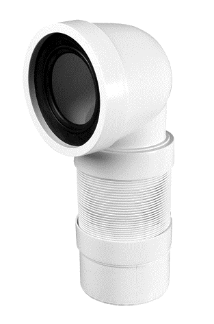 Колено McAlpine для унитаза под углом 90 растяжная труба L-265-540 mm