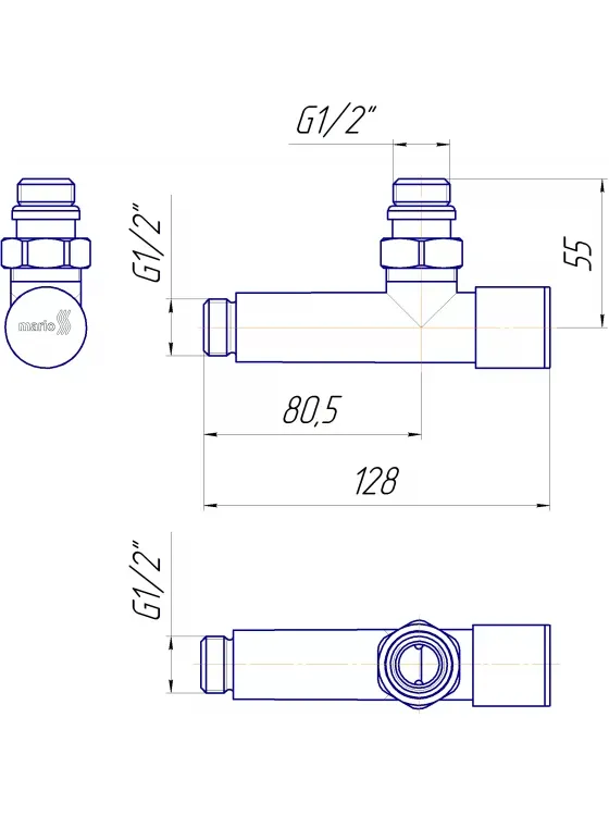 Кран МАРИО угловой, удлиненный