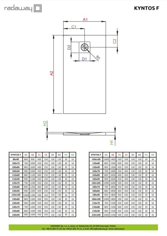 Душовий піддон Radaway Kyntos F 1100x900x30 антрацит