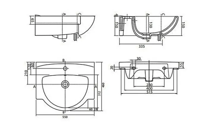 Умывальник 55 Freja L71955000 Kolo
