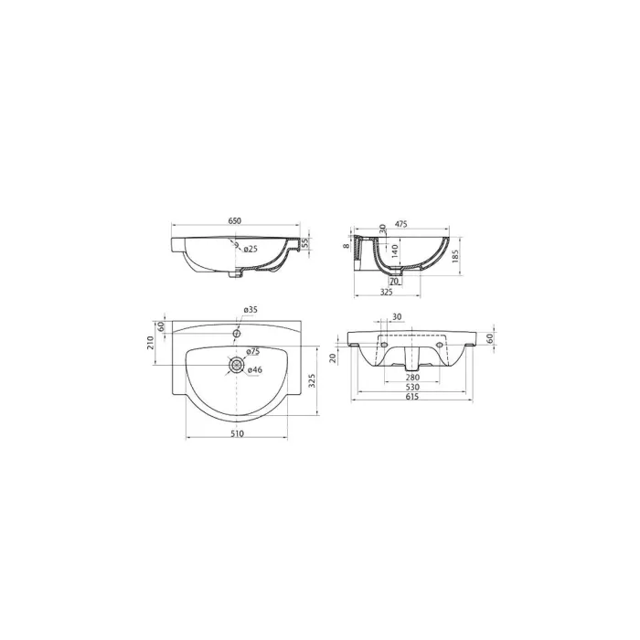 Умывальник 65 Freja (L71965000), Kolo