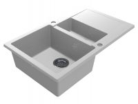 Кухонна мийка Miraggio LAPAS біла з 2 отворами під змішувач