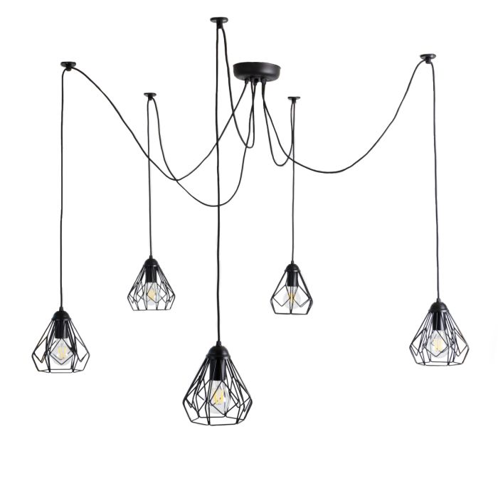 Люстра павук Atmolight Bevel Spider-5 Black