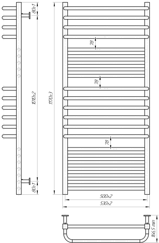Водяна рушникосушка Mario INOX Гера-Люкс 1170х530/500 білий мат