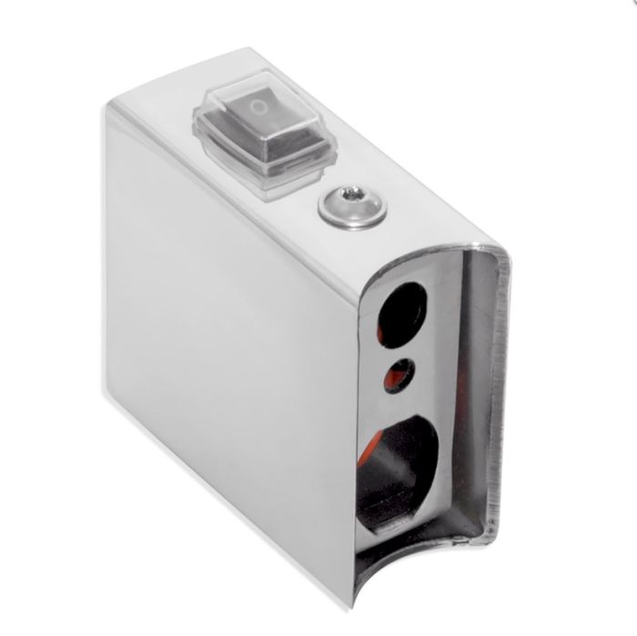 Модуль прихованого підключення з вимикачем, хром