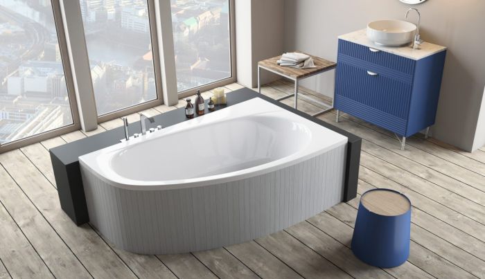 Ванна акриловая Radaway Naxia 170x110 правая с ножками и сифоном R135L