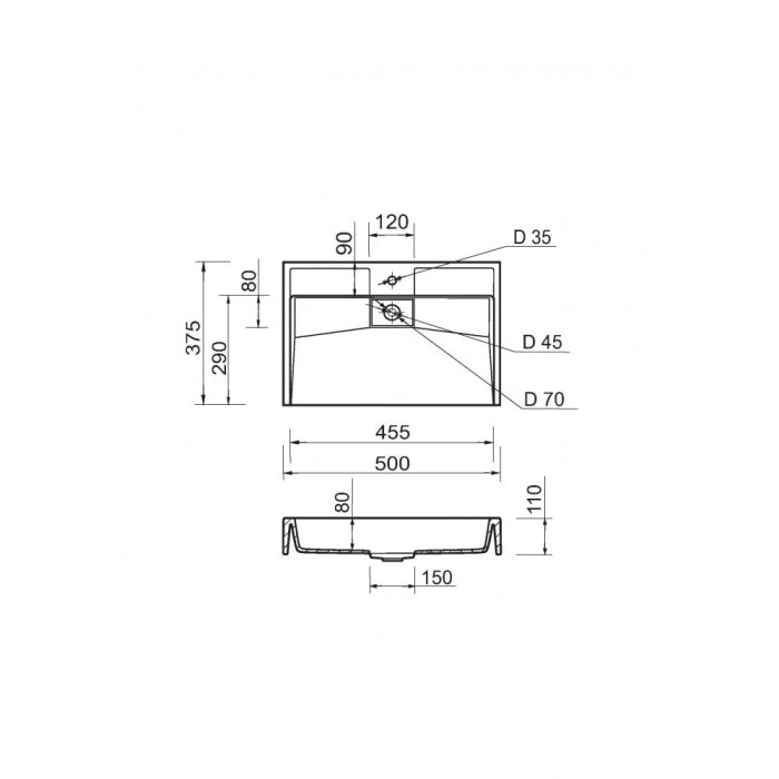 Умывальник Vision 50 White