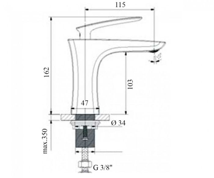 Смеситель для умывальника NEWARC Life хром