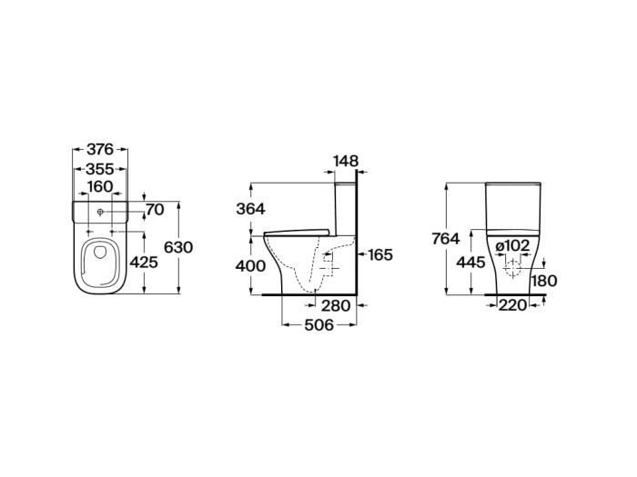 Компакт Optic Rimless Vortex з кришкою soft-close A342V15000+A341V11000+A801F72002 Roca