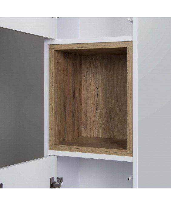 Пенал Bravo П-33-А білим матовий зі вставкою дерева підвісний