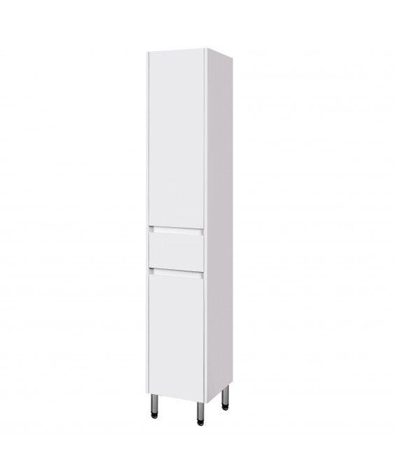 Пенал для ванної Сіті П-33К-U білий з кошиком для білизни