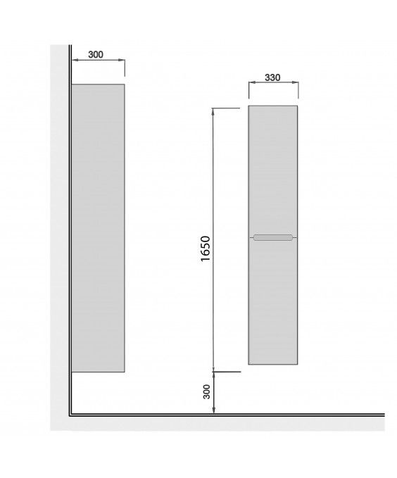 Пенал Octavio П-33-А білий глянсовий підвісний