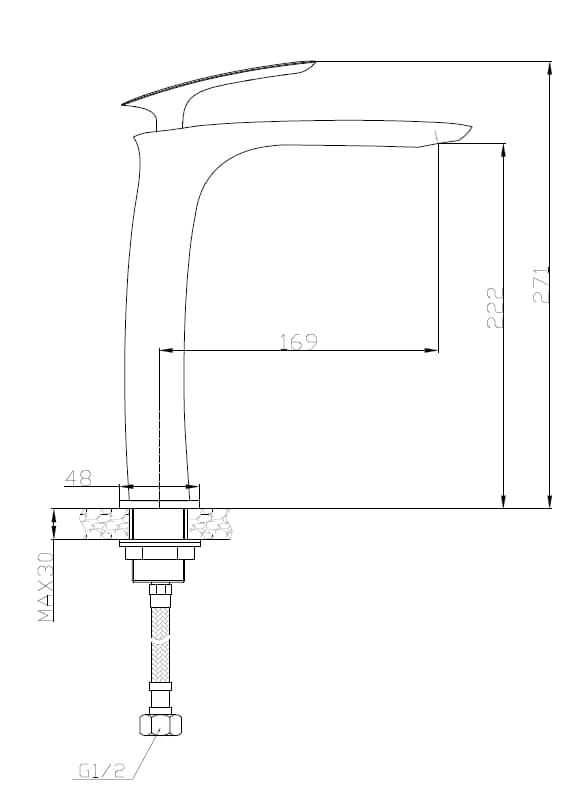 Смеситель для умывальника ASIGNATURA Elegant, высокий