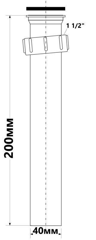 Удлинитель McAlpine до сифона для кухонной мойки 1 1/2х40 200 мм
