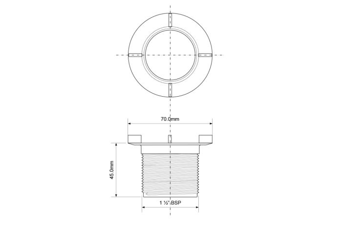 Удлинитель McAlpine сифона в душевые поддоны с толстыми стенками h 45 mm