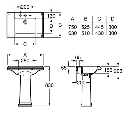 П'єдестал для умивальника Roca AMERICA