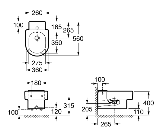 Біде підвісне Roca HAPPENING