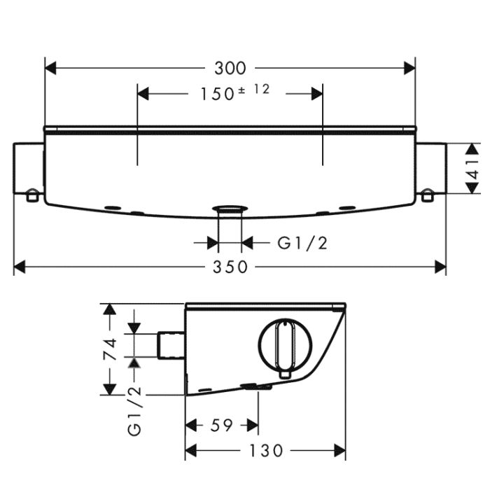 Термостат для душу Hansgrohe ECOSTAT Select, хром
