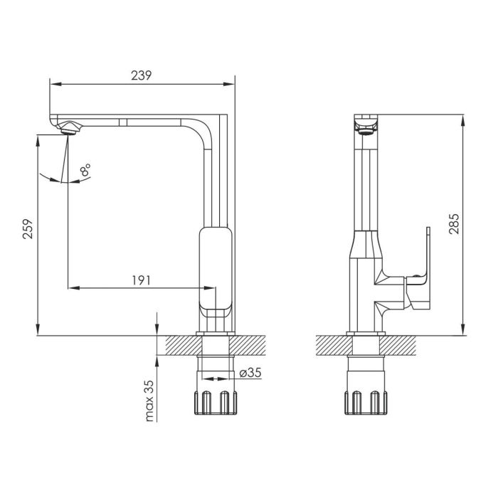 BILOVEC змішувач для кухні, хром, 35 мм
