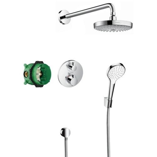 Душевая система Hansgrohe Croma Select S с термостатом Ecostat S, хром