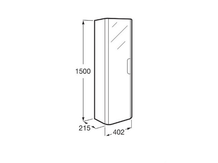 Пенал Roca DAMA-N 150*40,2*21,5см, підвісний, правий/лівий, сірий глянець