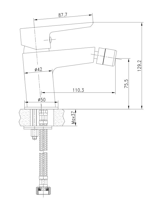 BRECLAV смеситель для биде, хром, 35 мм