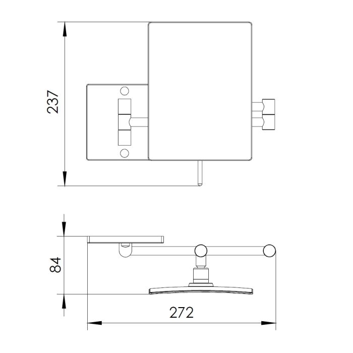 Дзеркало косметичне Imprese, збільшення Х3, прямокутне