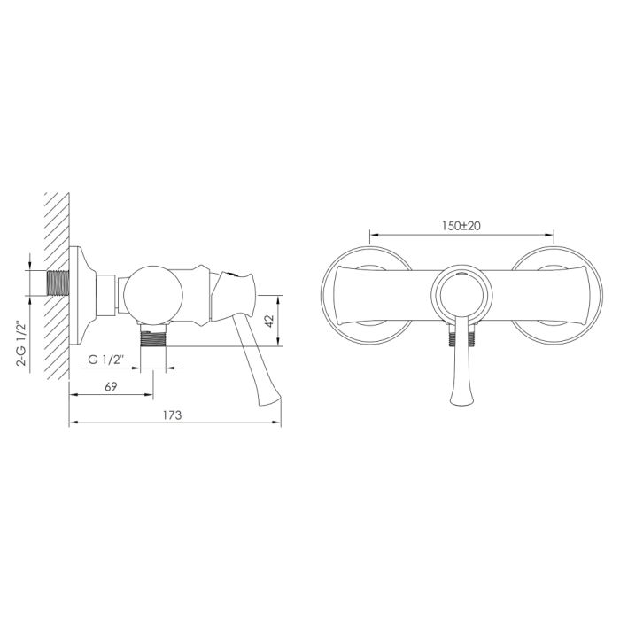 PODZIMA ZRALA смеситель для душа, 35 мм