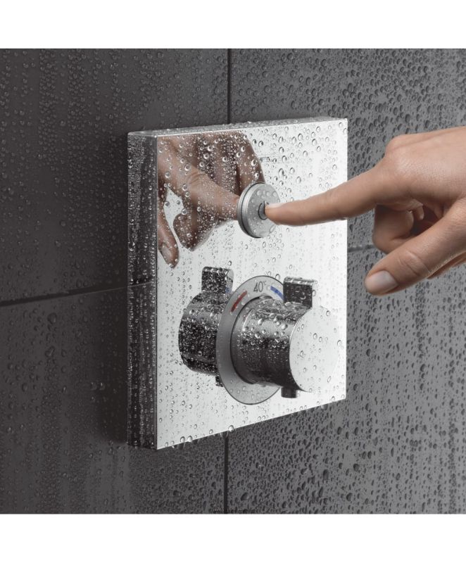 SHOWERSELECT термостат для одного споживача, скляний, см, білий/хром