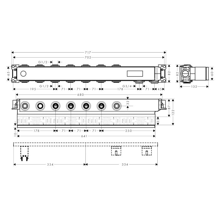 HANSGROHE прихована частина для RainSelect для ванни з 5 кнопками